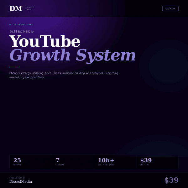 DissedMedia YouTube Growth System - Pack 04